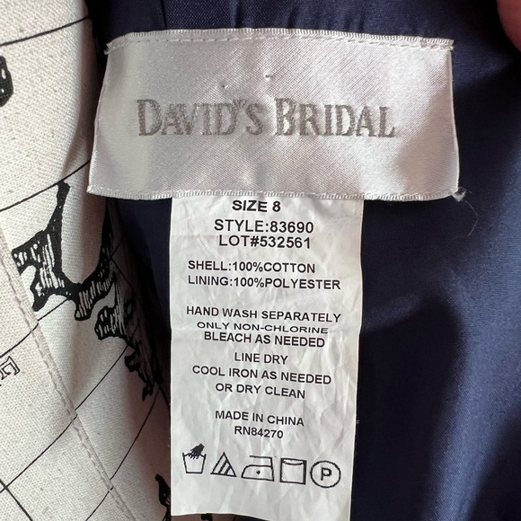 David’s Bridal Cotton Navy Blue Dress - Picture 8 of 8